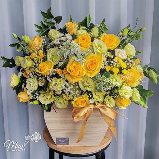 Lẵng hồng vàng khoa sắc thắm