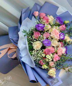 Bó hoa hồng tím nhật ký yêu thương
