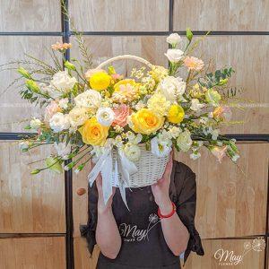giỏ hoa chúc mừng