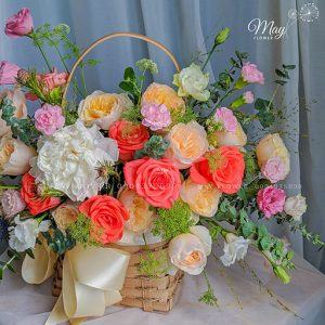 giỏ hoa sắc màu