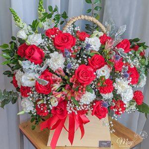 Lẵng hoa chúc mừng rực rỡ