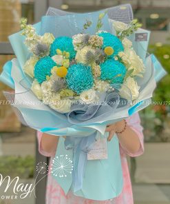 Cúc mẫu đơn xanh dương